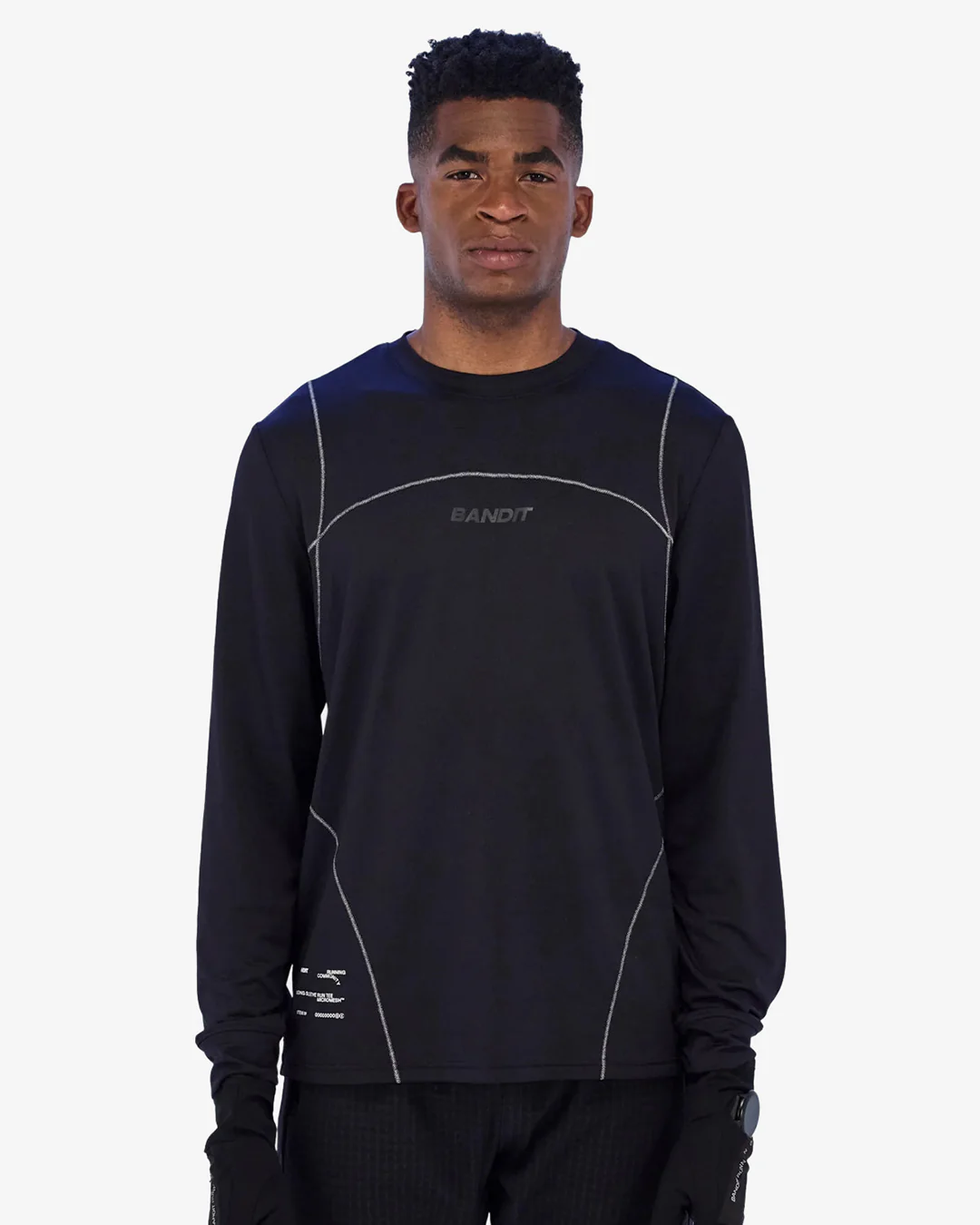 Bandit Men's Micromeshâ„¢ Reflecto Stitchâ„¢ Long Sleeve Tee "Black" - Image 2