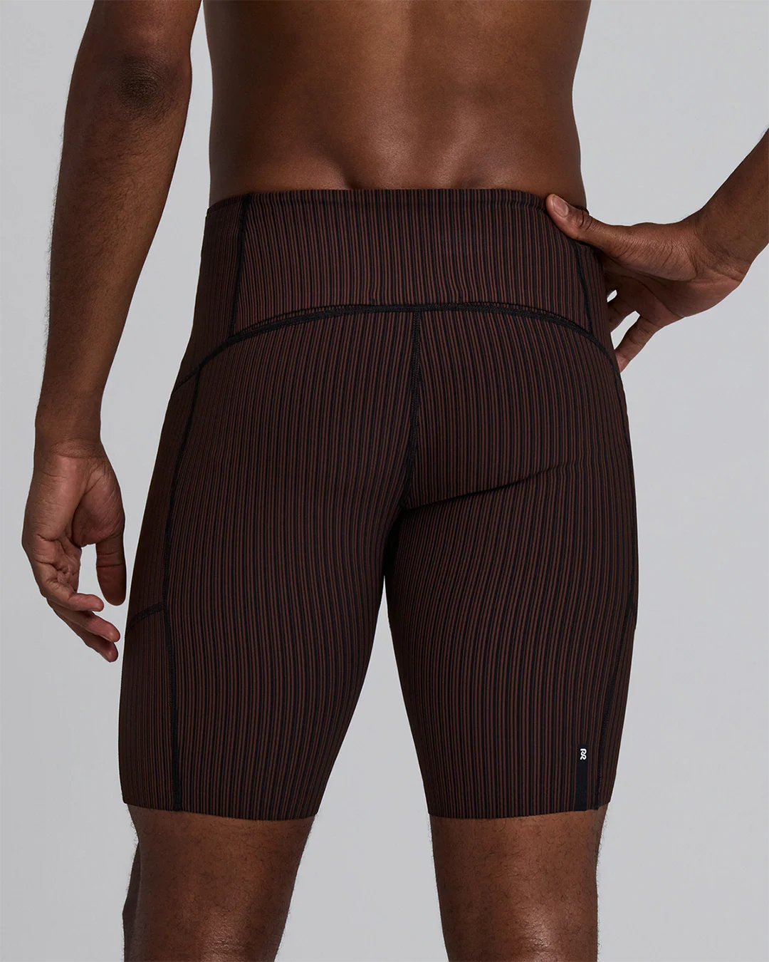 Bandit Men's Striped Cadence⢠7 Pocket Lined Half Tights "Cacao/Black" - Image 3