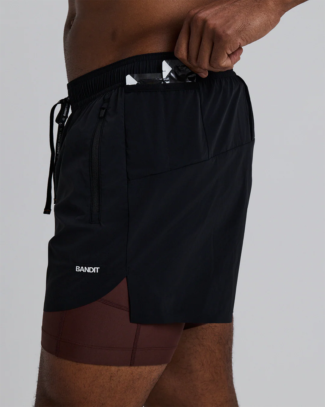 Bandit Men's Ventoâ„¢ Next Gen 2-In-1 Run Shorts "Black/Cacao" - Image 3