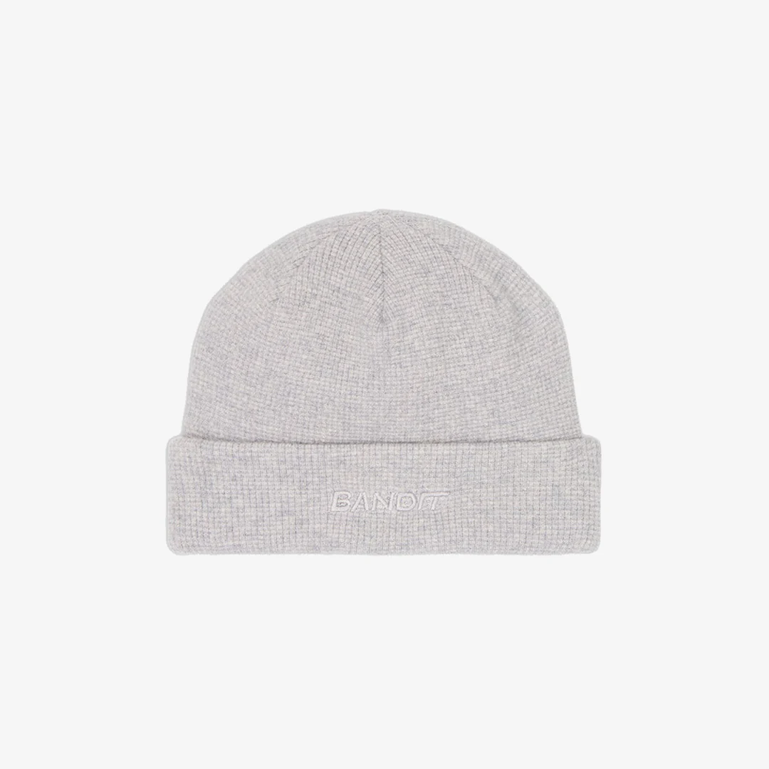 Bandit Unisex Embroidered Waffle Logo Beanie "Heather Grey"