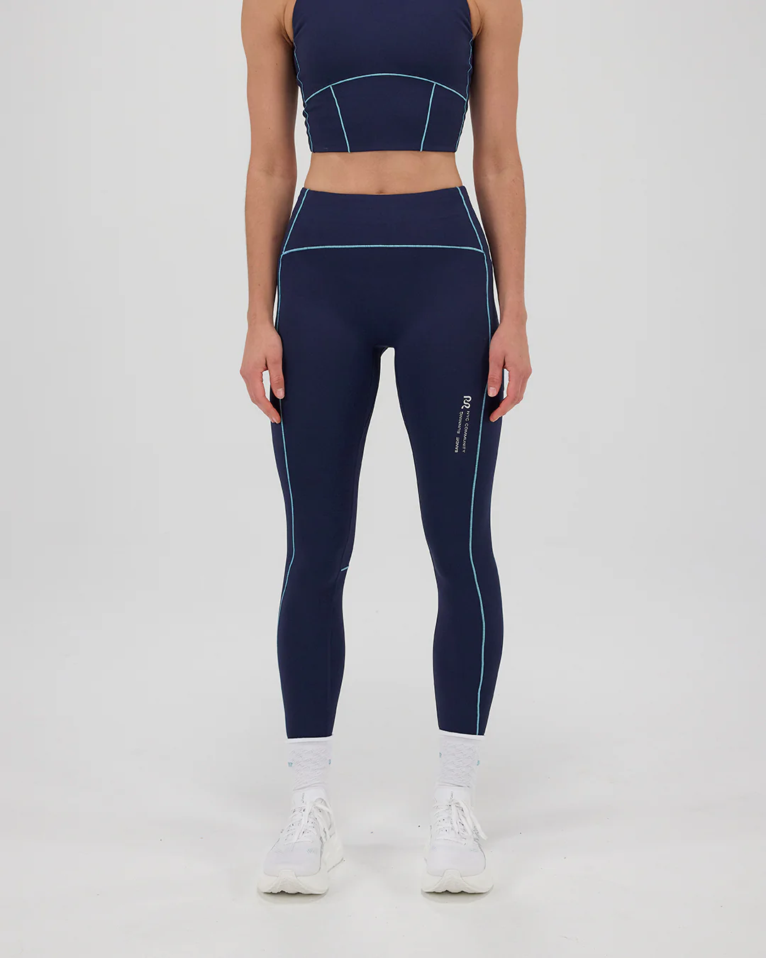 Bandit Women's Stamina™ Pop Stitch™ High Waist Leggings "NY Navy/Vintage Blue" - Image 3