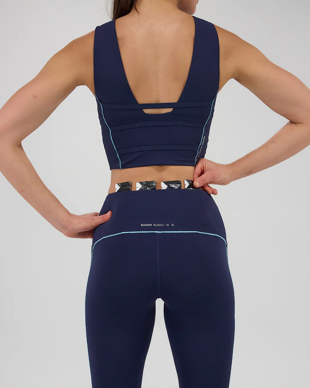 Bandit Women's Stamina™ Pop Stitch™ High Waist Leggings "NY Navy/Vintage Blue" - Image 6