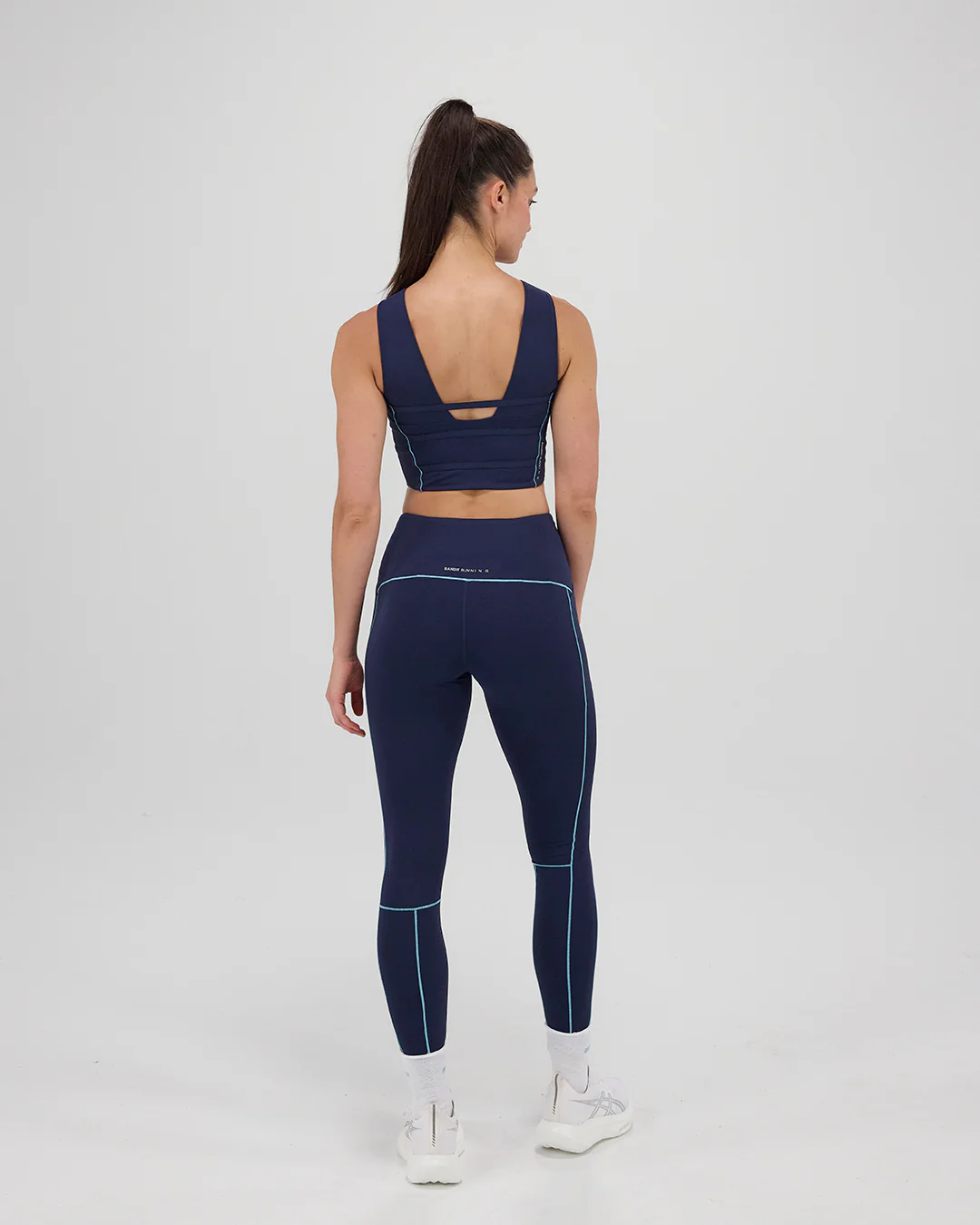Bandit Women's Stamina™ Pop Stitch™ High Waist Leggings "NY Navy/Vintage Blue" - Image 8