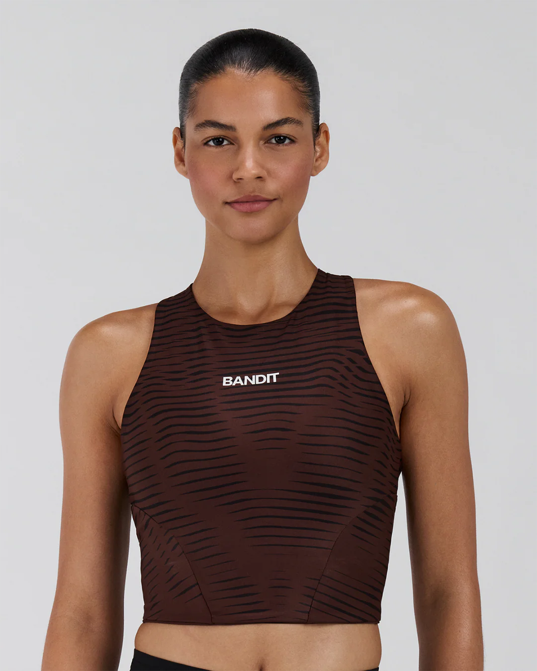 Bandit Women's Staminaâ„¢ Race Crop "Organic Stripe Cacao" - Image 2