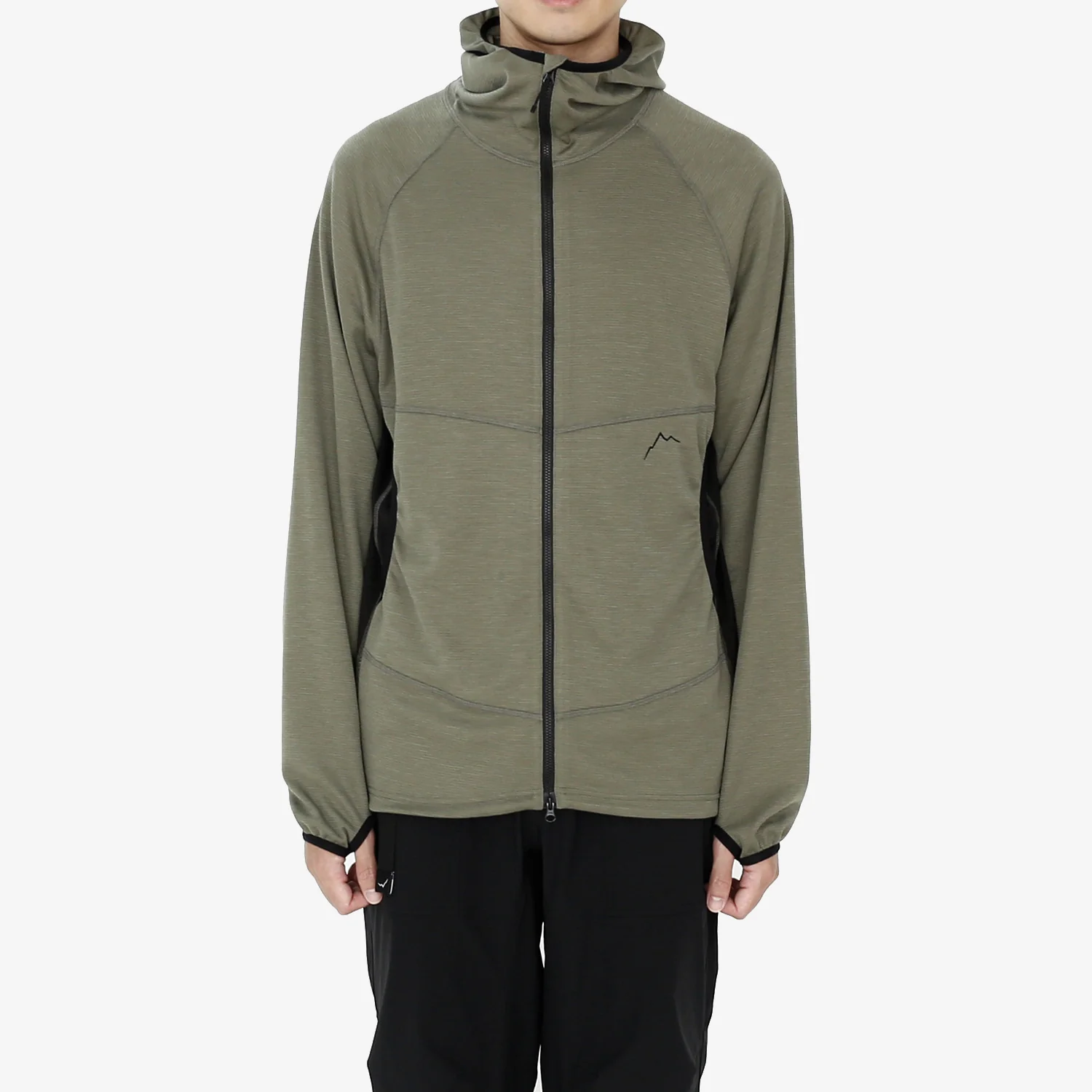 Cayl Men's Live Wool Zip Up Coolmax Hooded Sweatshirt "Khaki" - Image 11