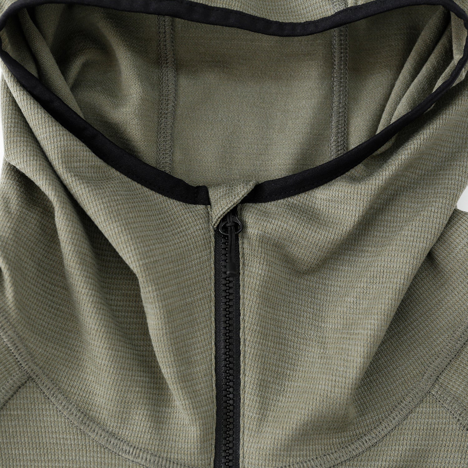 Cayl Men's Live Wool Zip Up Coolmax Hooded Sweatshirt "Khaki" - Image 3