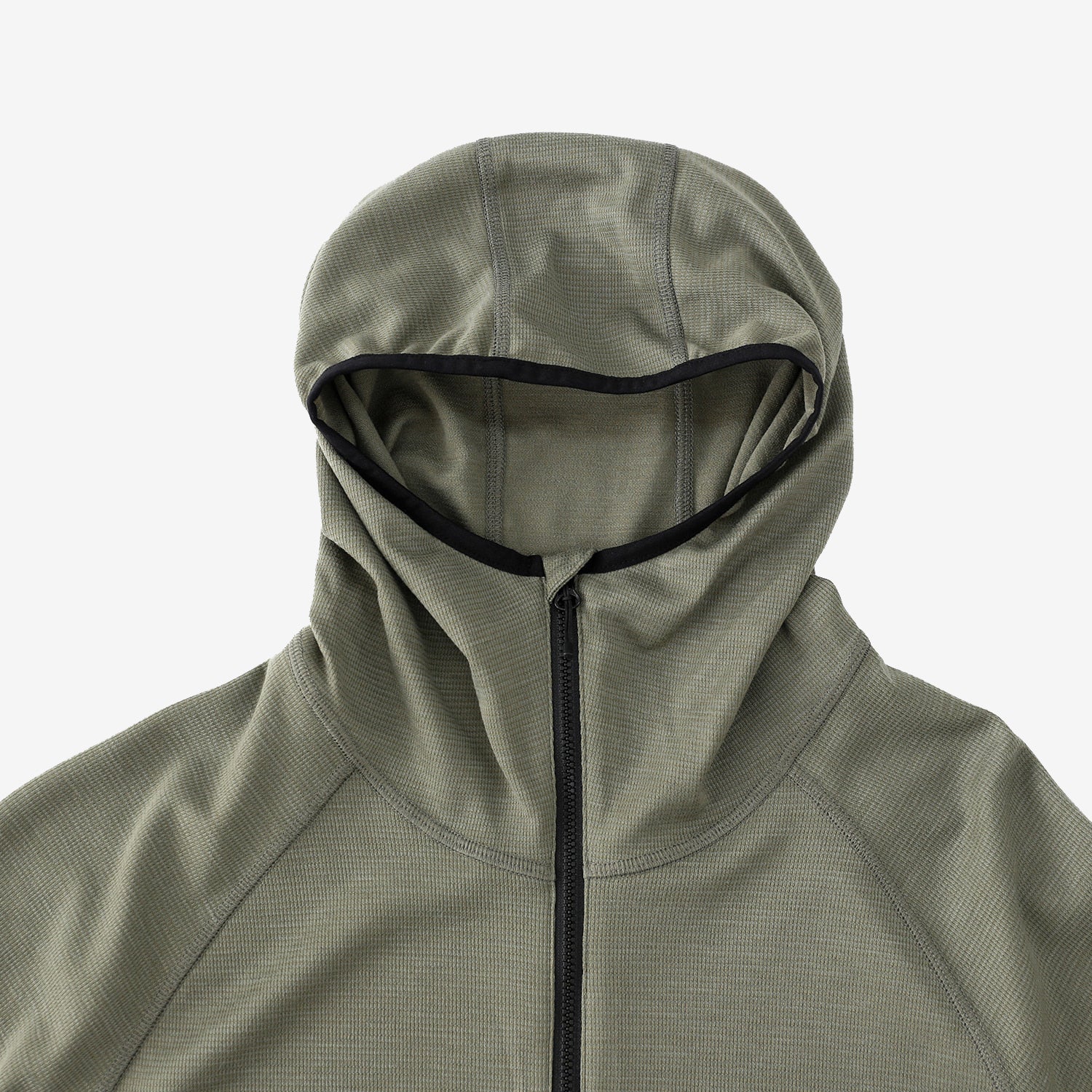 Cayl Men's Live Wool Zip Up Coolmax Hooded Sweatshirt "Khaki" - Image 4