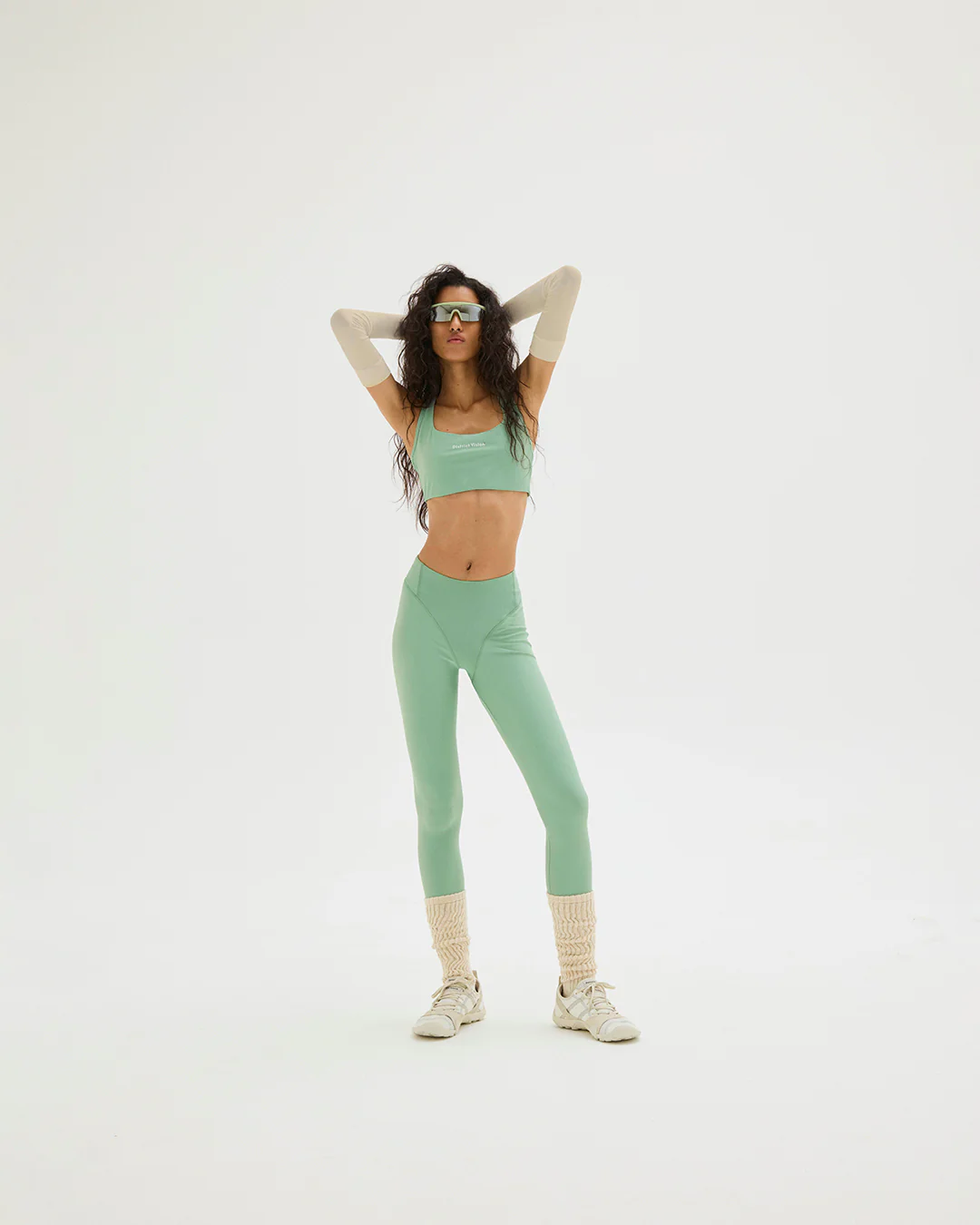 District Vision Womens Twin Layer Medium Support Bra "Mint" - Image 3