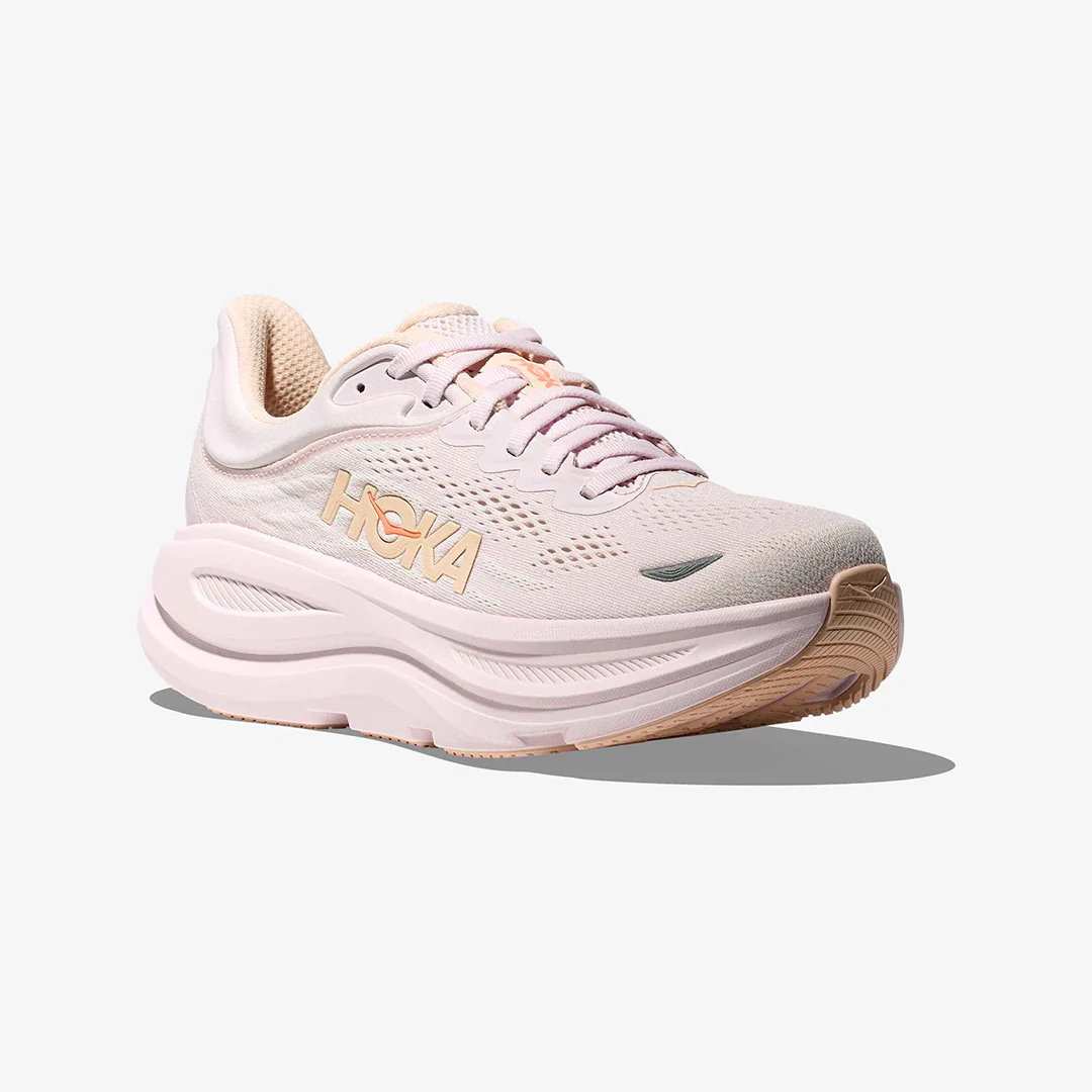Hoka Women's Bondi 9 "Lilac Cream/Tangerine Glow" - Image 4