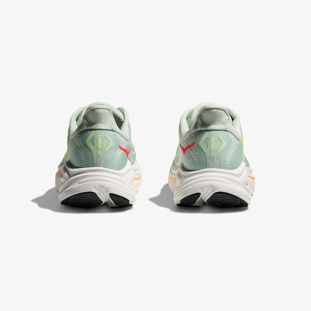 Hoka Women's Clifton 10 "Sea Glass/Neon Flame" - Image 5