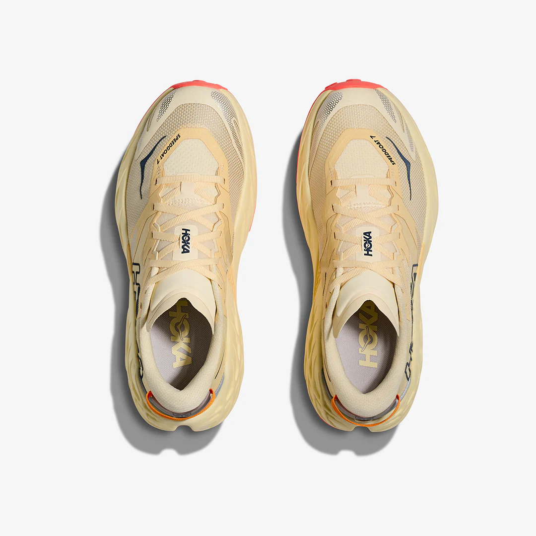 Hoka Women's Speedgoat 7 "Vintage Yellow/Neon Flame" - Image 3