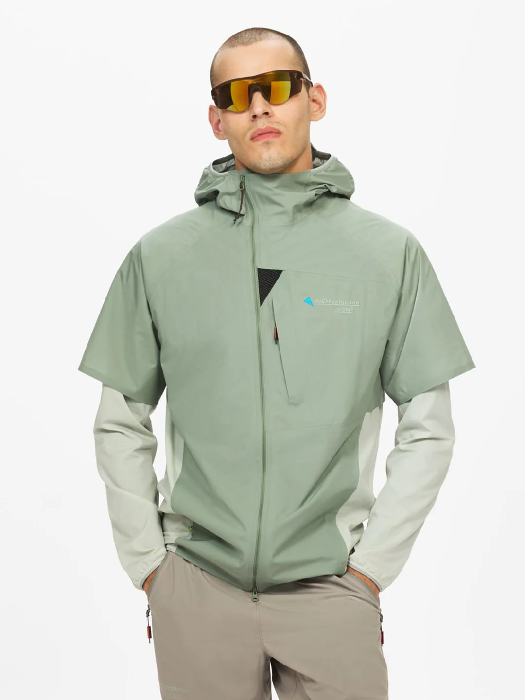 Klattermusen Men's Vidre Hood Jacket "Faded Green" - Image 3