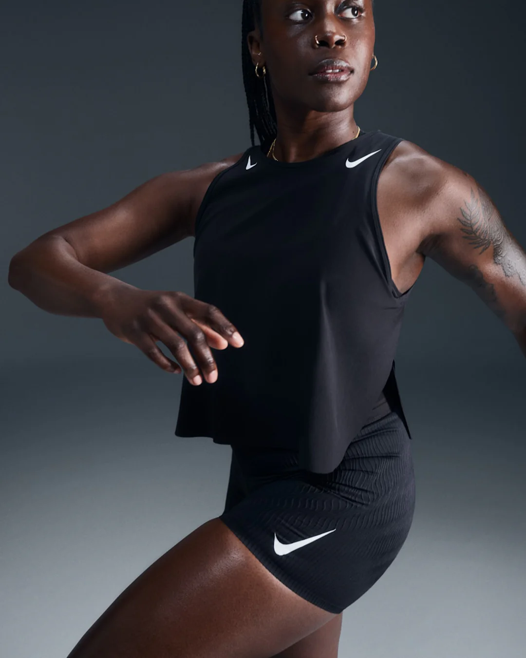 Nike Women's NK Aeroswift DFADV Crop Tank Top "Black" - Image 2