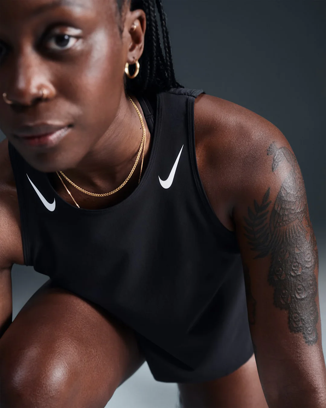 Nike Women's NK Aeroswift DFADV Crop Tank Top "Black" - Image 3