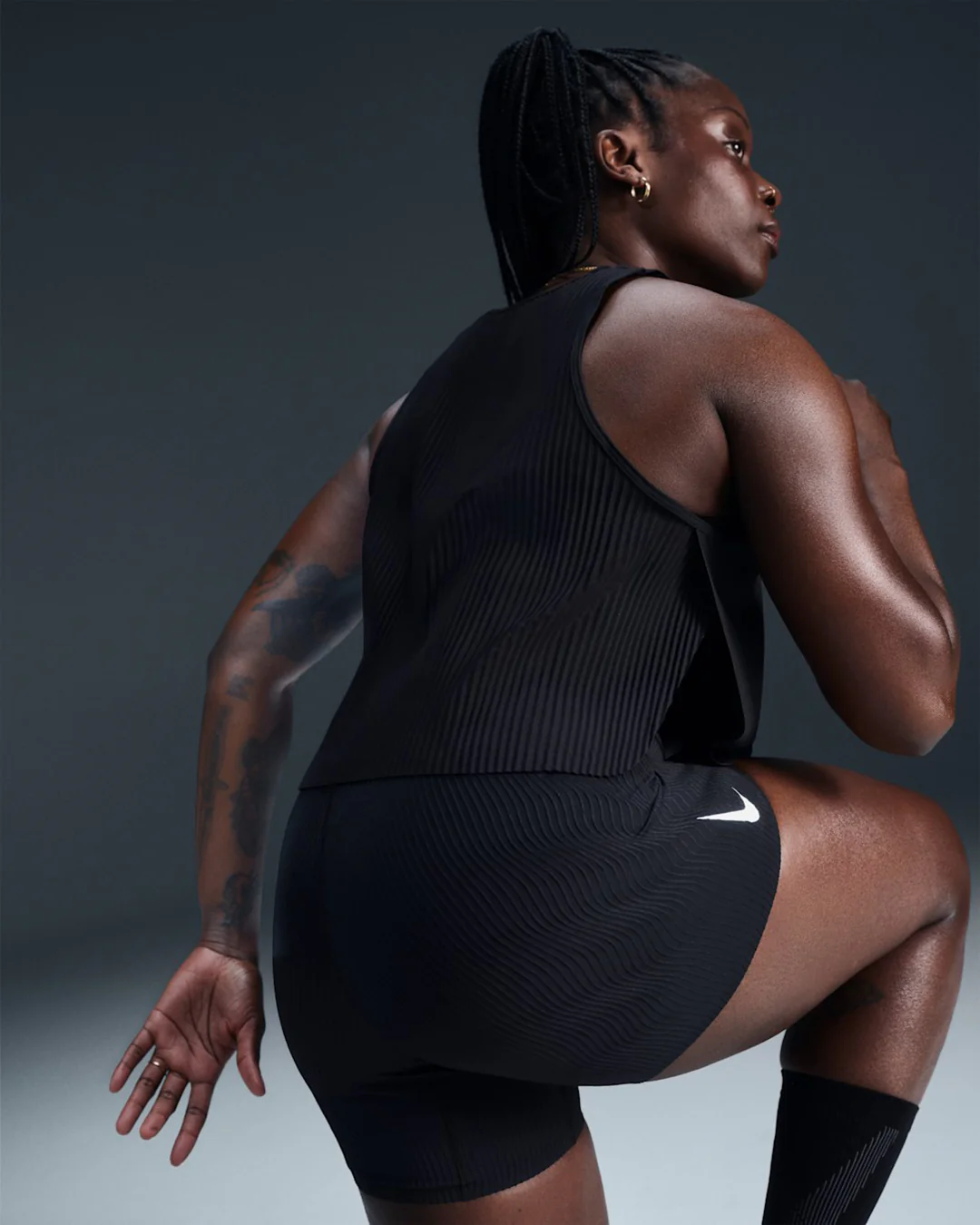 Nike Women's NK Aeroswift DFADV Crop Tank Top "Black" - Image 4