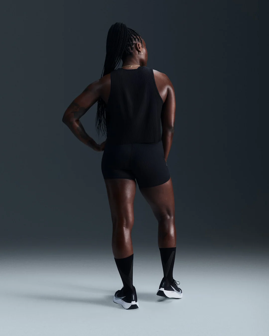 Nike Women's NK Aeroswift DFADV Crop Tank Top "Black" - Image 6