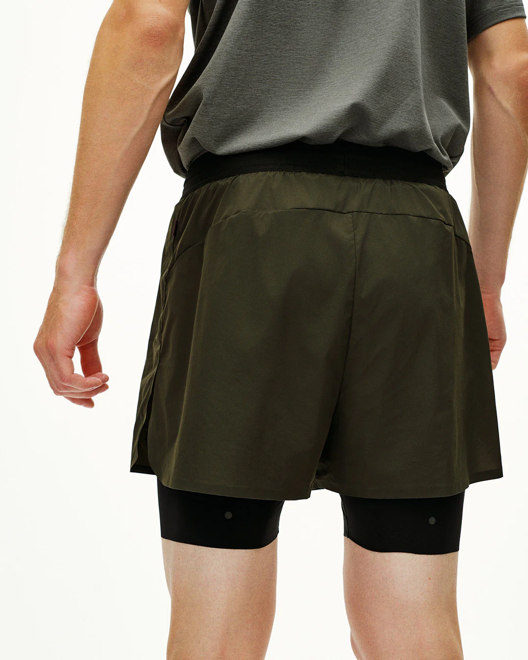 Pas Normal Studios Balance Men's 2-in-1 Shorts "Dark Olive" - Image 4