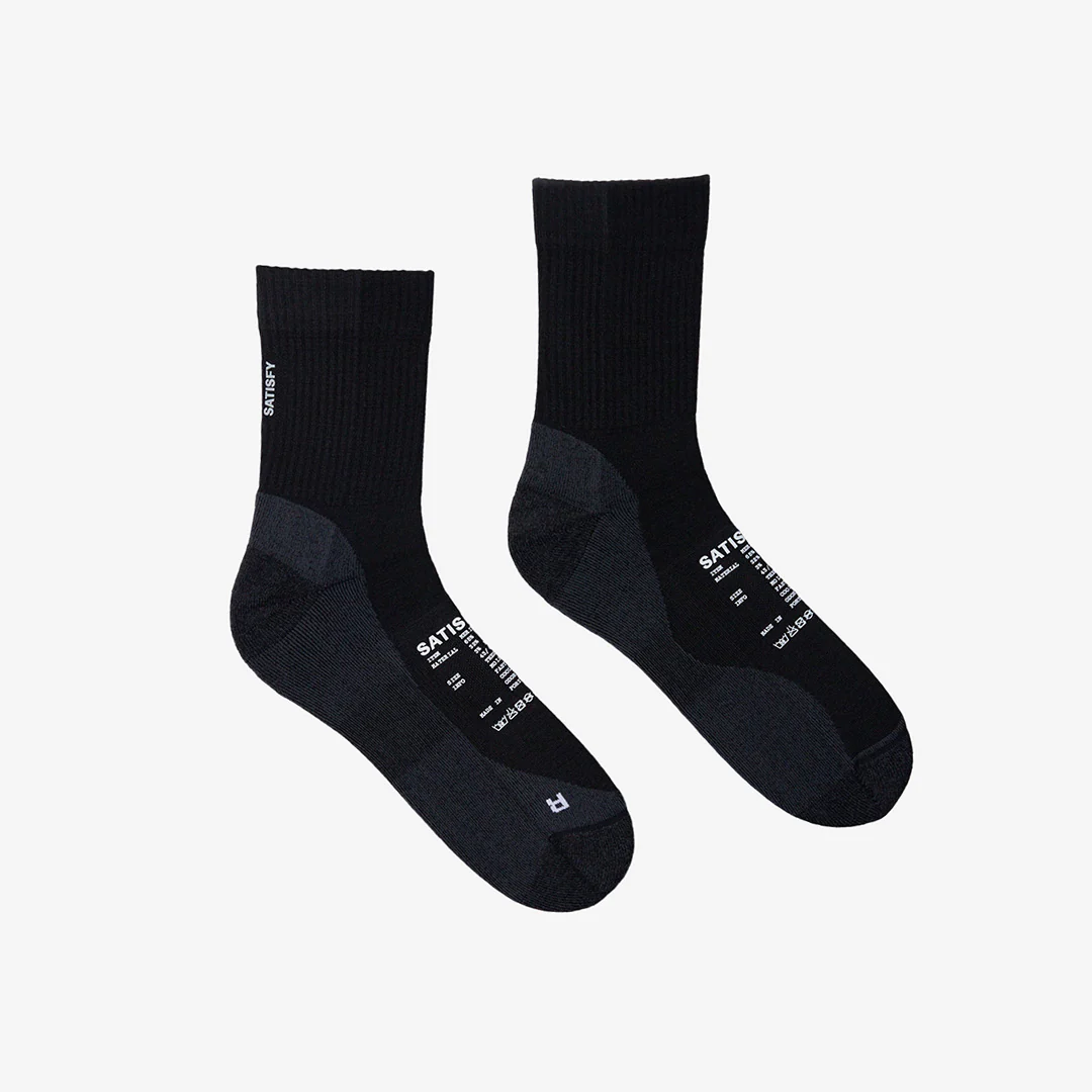 Satisfy Merino Nylon Tube Socks "Black"