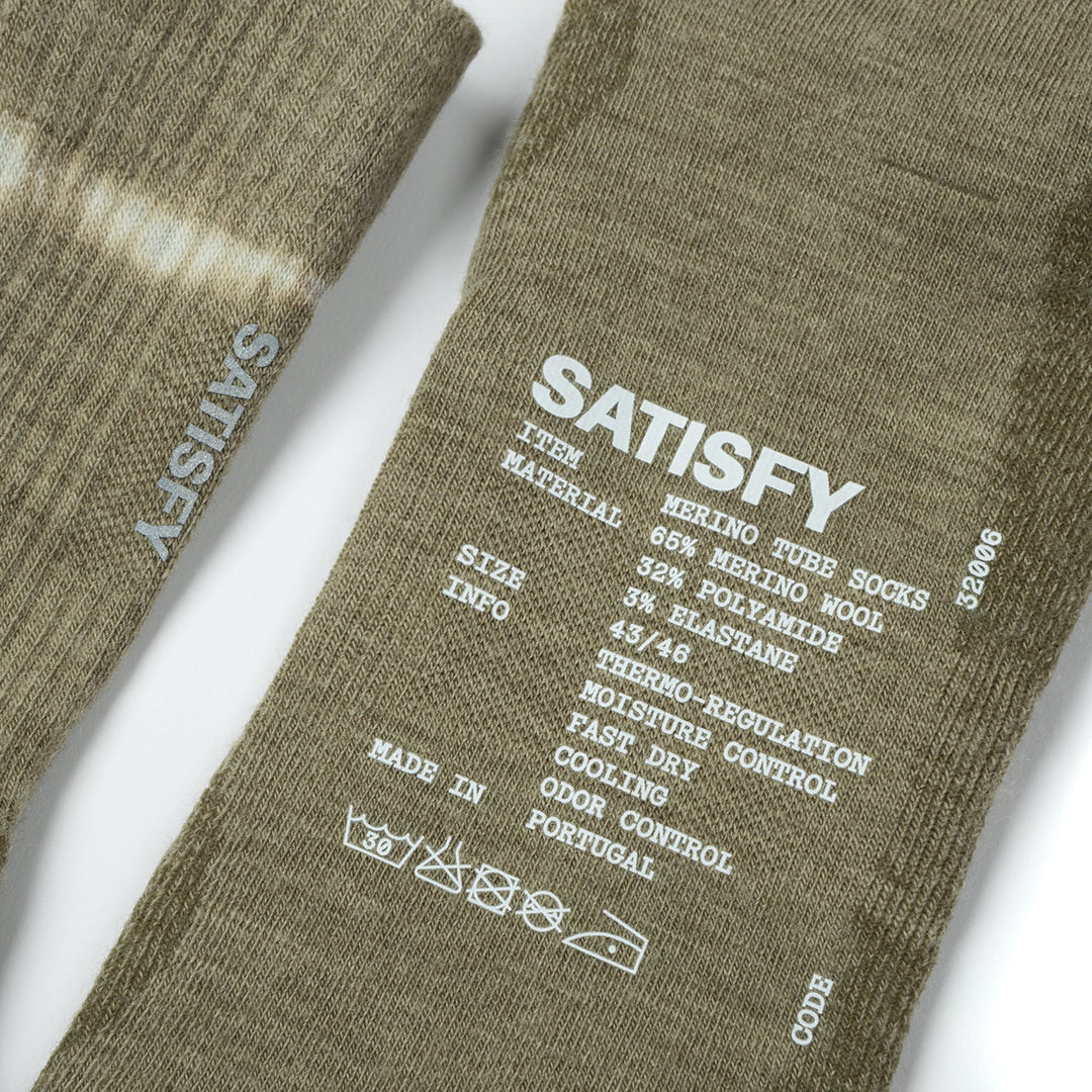 Satisfy Merino Nylon Tube Socks "Tie-Dye Covert Green" - Image 2