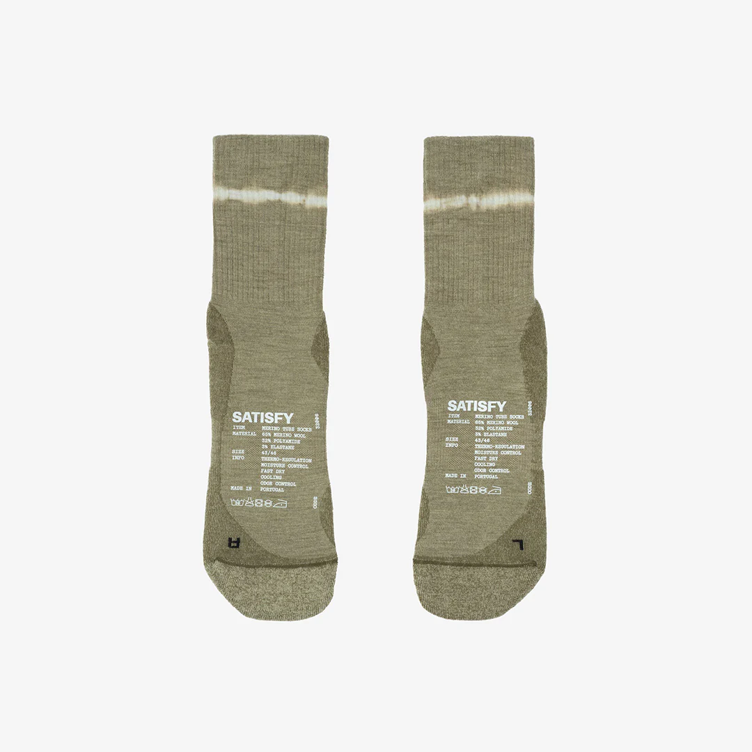 Satisfy Merino Nylon Tube Socks "Tie-Dye Covert Green" - Image 3
