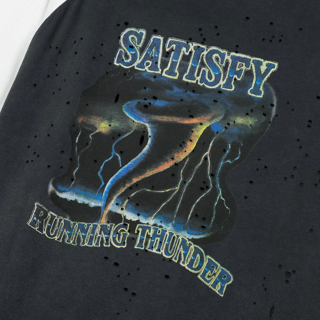 Satisfy Mothtech™ Baseball Tee "Aged Black/Off-White" - Image 5