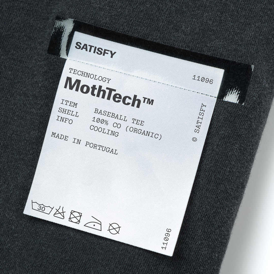 Satisfy Mothtech™ Baseball Tee "Aged Black/Off-White" - Image 8