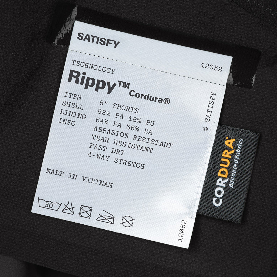 Satisfy Rippy™ Cordura 5" Trail Shorts "Black" - Image 5
