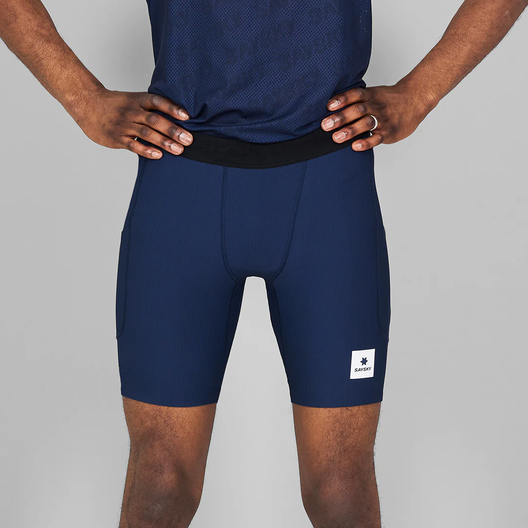 Saysky Men's Combat+ Rib Short Tights 8" "Blue" - Image 2