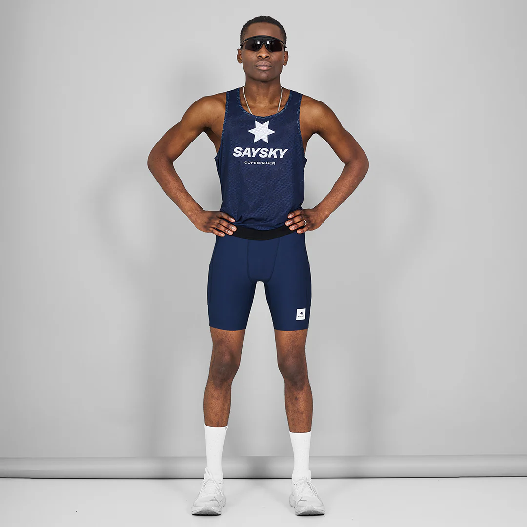 Saysky Men's Combat+ Rib Short Tights 8" "Blue" - Image 4