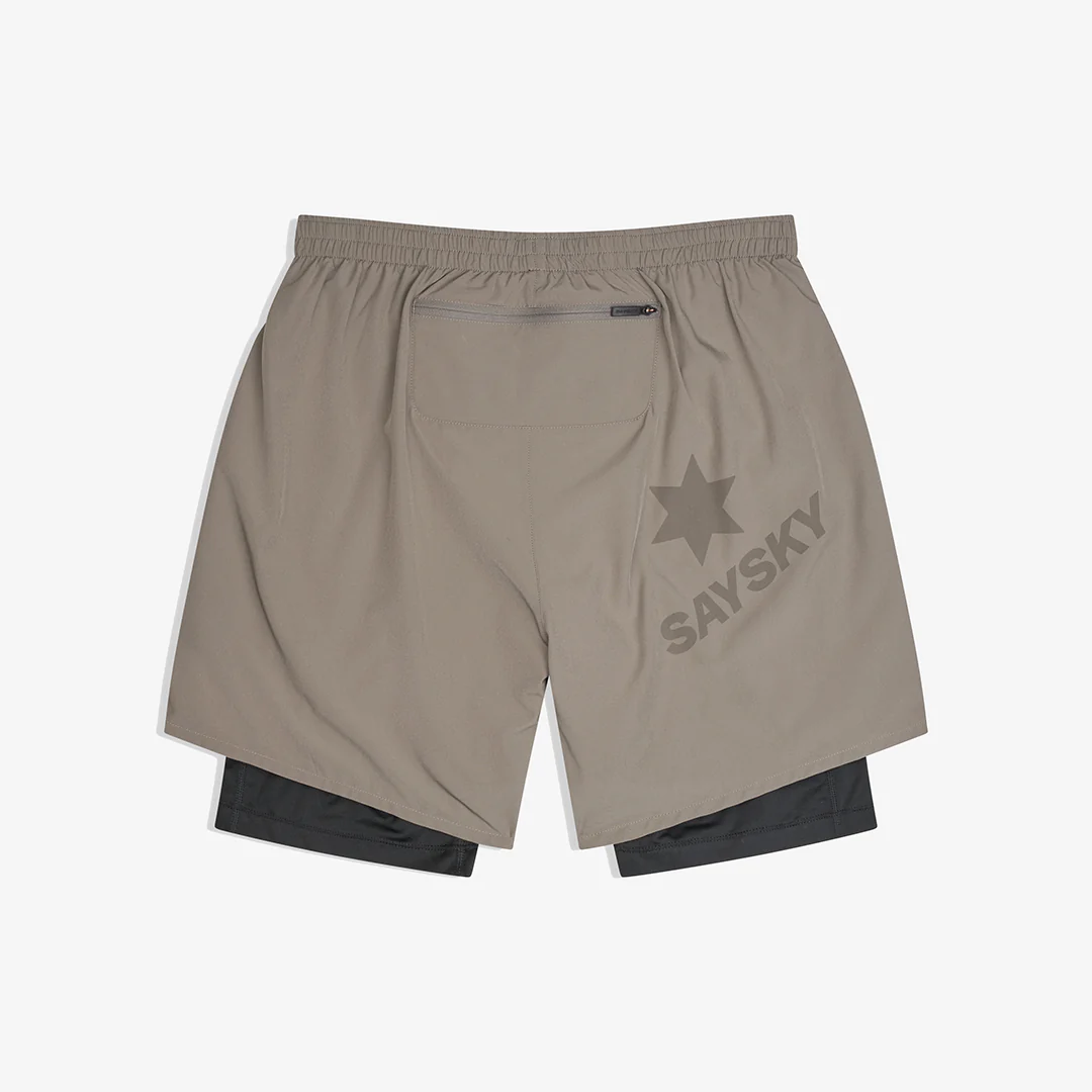 Saysky Men's Pace 2 in 1 Shorts 5" "Taupe" - Image 2
