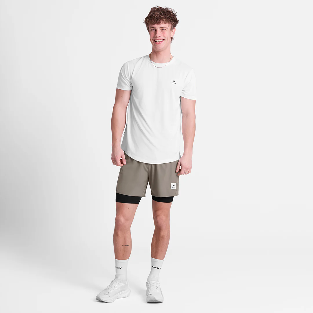 Saysky Men's Pace 2 in 1 Shorts 5" "Taupe" - Image 6