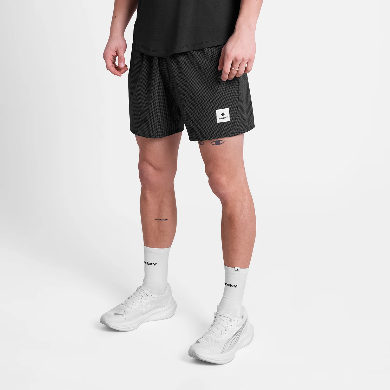 Saysky Men's Pace Shorts 5" "Black Zig Zag" - Image 3