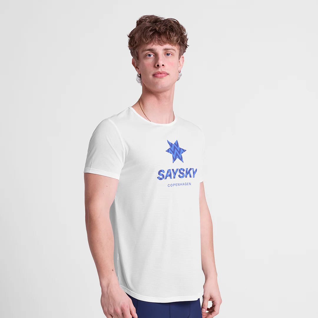 Saysky Men's Zig Zag Flow T-Shirt "White" - Image 3