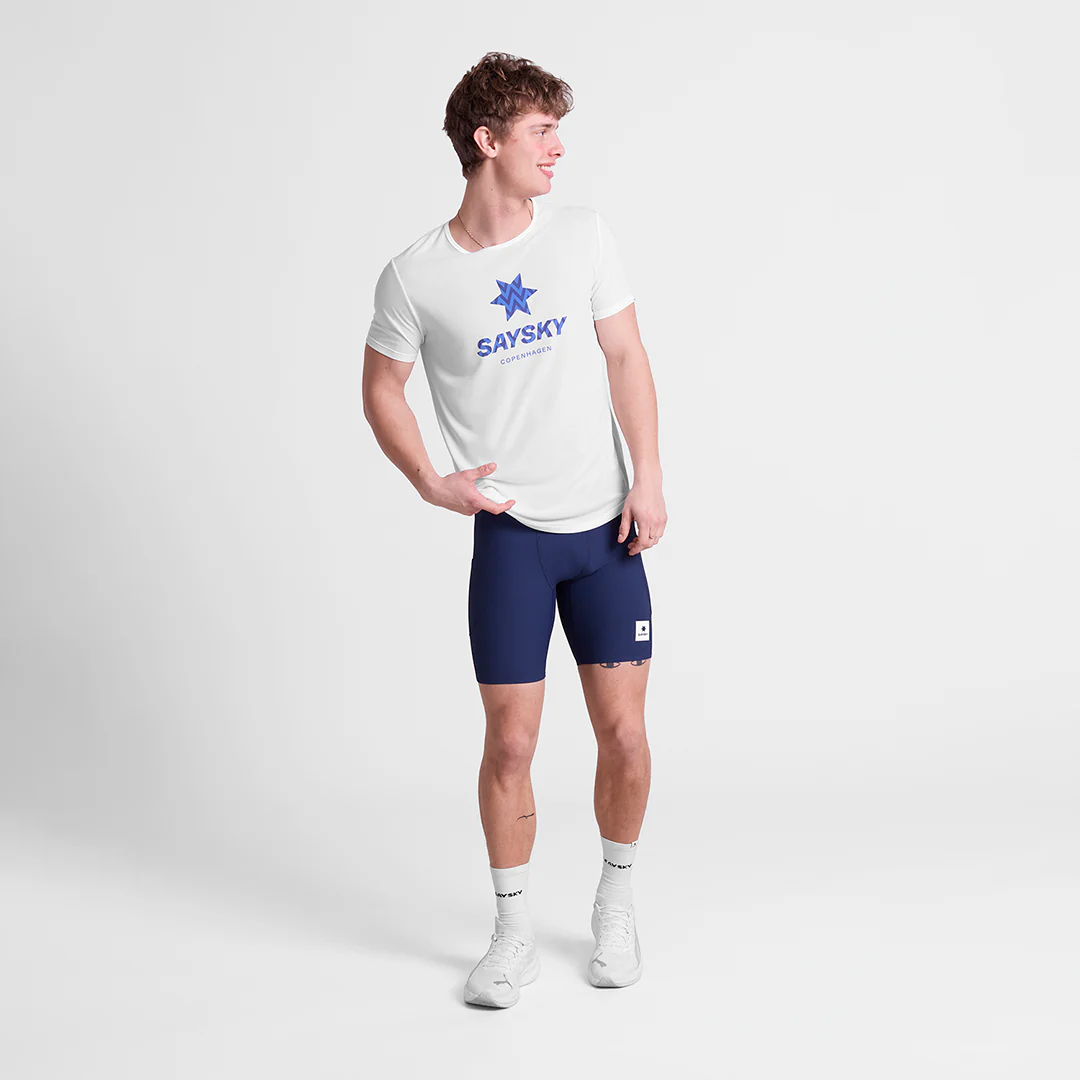 Saysky Men's Zig Zag Flow T-Shirt "White" - Image 5