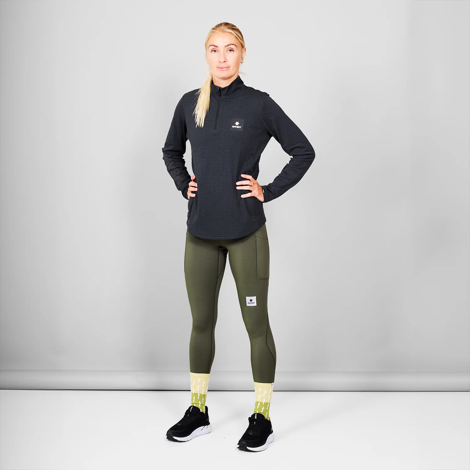 Saysky Women's Blaze Half Zip Light Fleece "Black" - Image 4