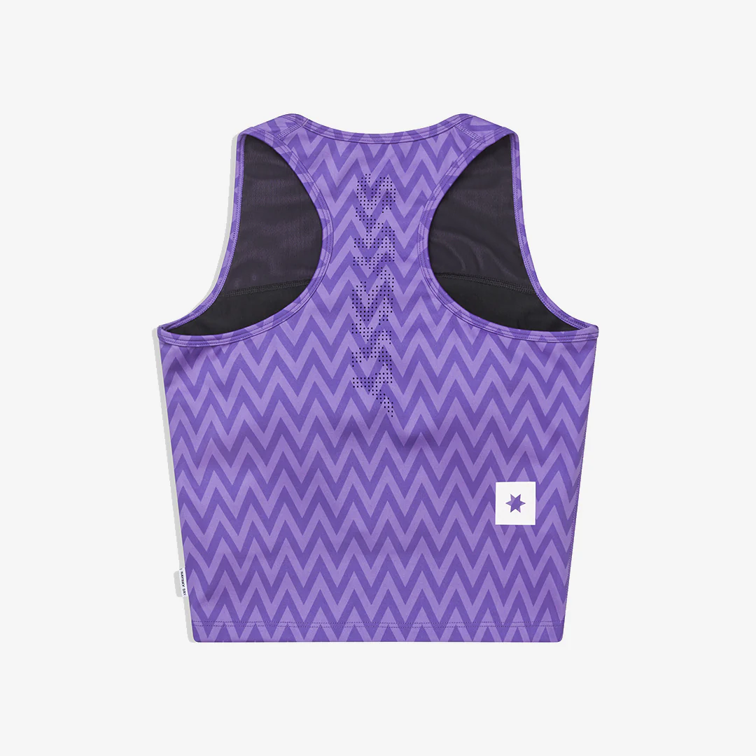 Saysky Women's Combat Crop Top "Purple Zig Zag" - Image 2