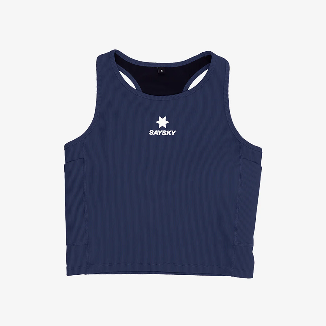 Saysky Women's Combat Rib Crop Top "Blue"
