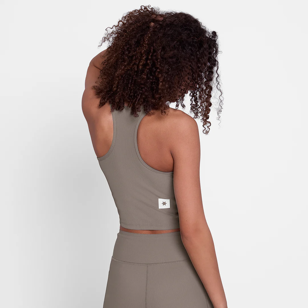 Saysky Women's Combat Rib Crop Top "Taupe" - Image 4