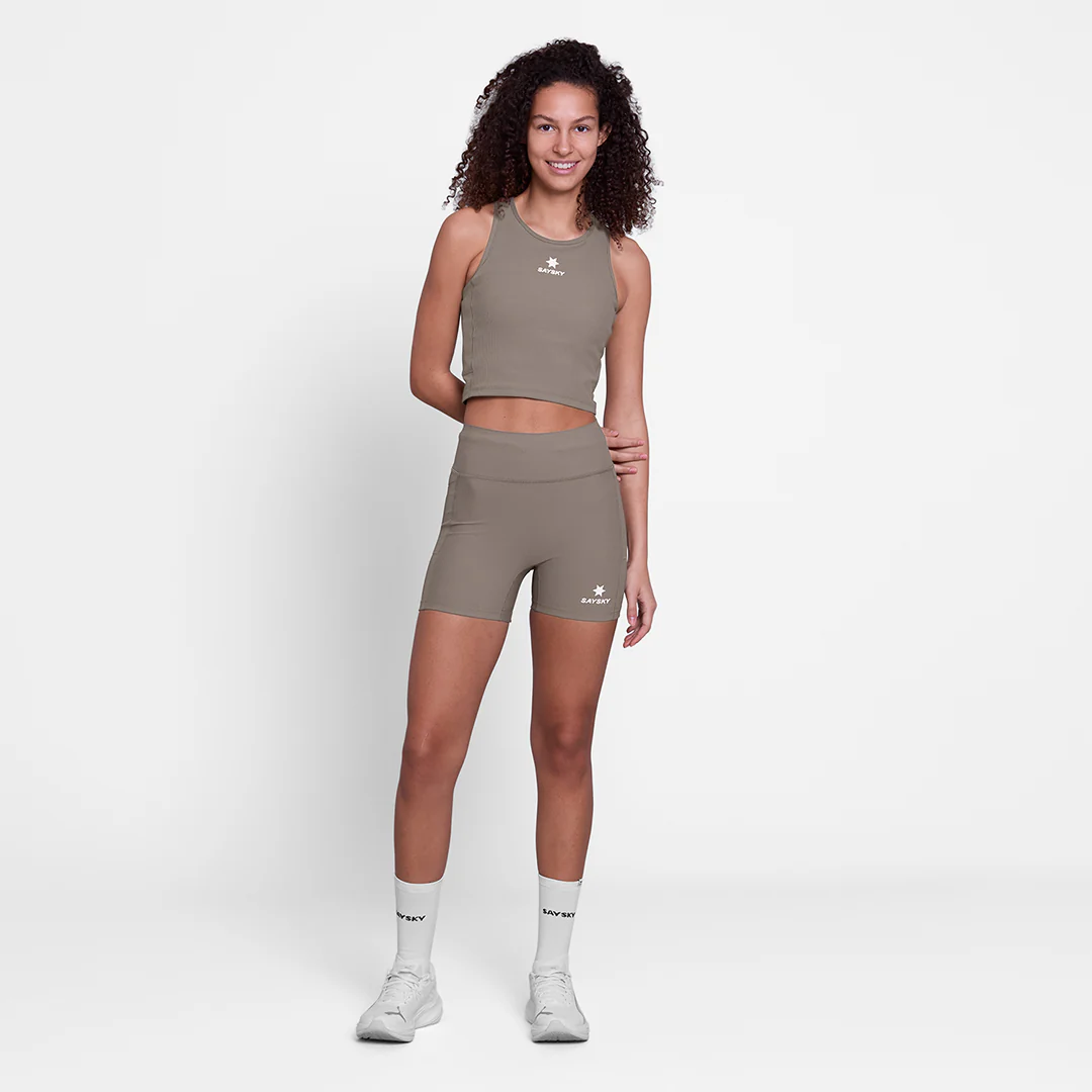 Saysky Women's Combat Rib Crop Top "Taupe" - Image 5