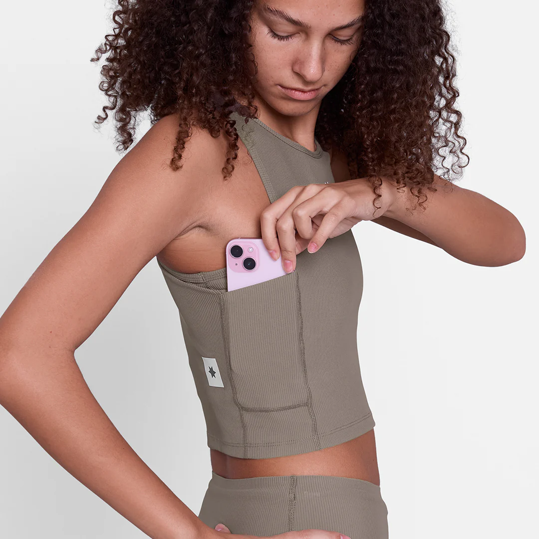 Saysky Women's Combat Rib Crop Top "Taupe" - Image 7