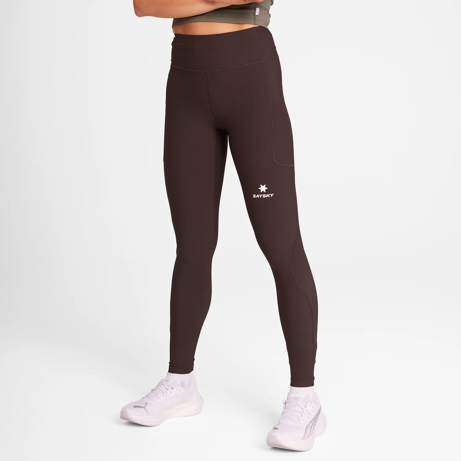 Saysky Women's Combat+ Rib Long Tights "Coffee" - Image 4