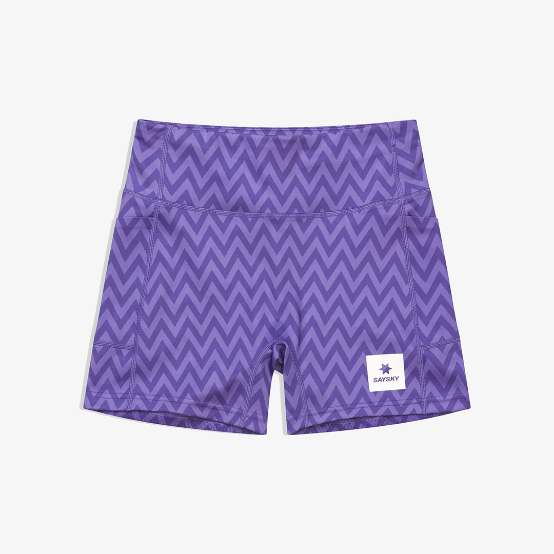 Saysky Women's Combat+ Short Tights 4" "Purple Zig Zag"