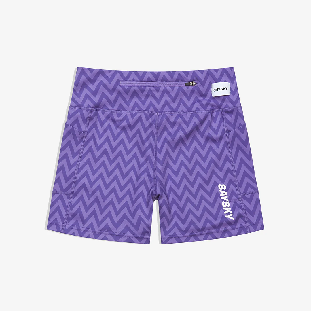Saysky Women's Combat+ Short Tights 4" "Purple Zig Zag" - Image 2