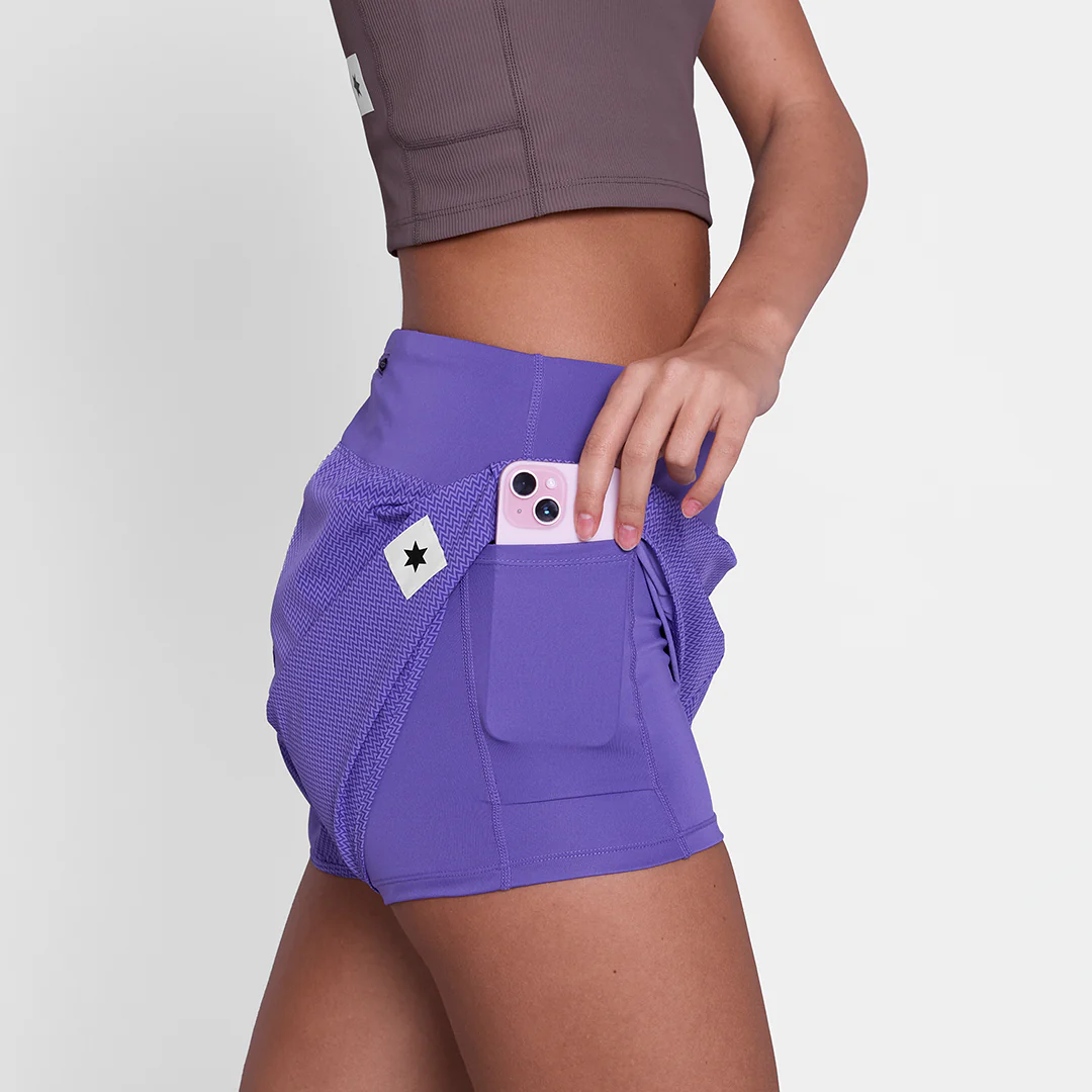 Saysky Women's Pace Shorts 3" "Purple Zig Zag" - Image 4
