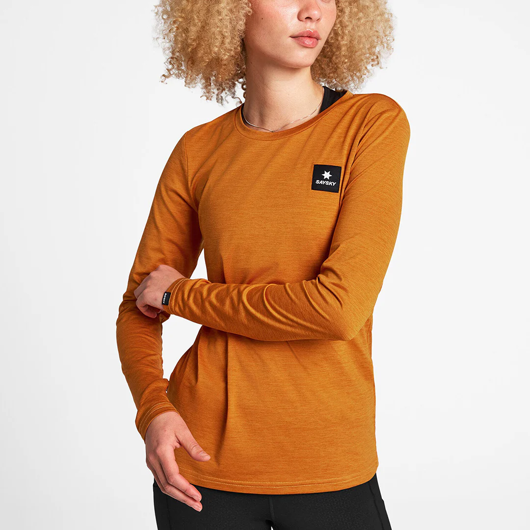 Saysky Women's Reflective Logo Pace Long Sleeve "Orange" - Image 3