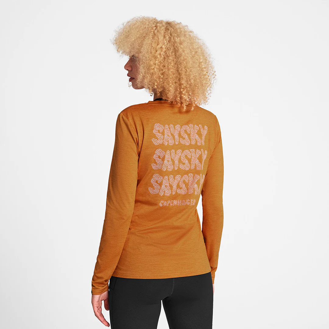 Saysky Women's Reflective Logo Pace Long Sleeve "Orange" - Image 4