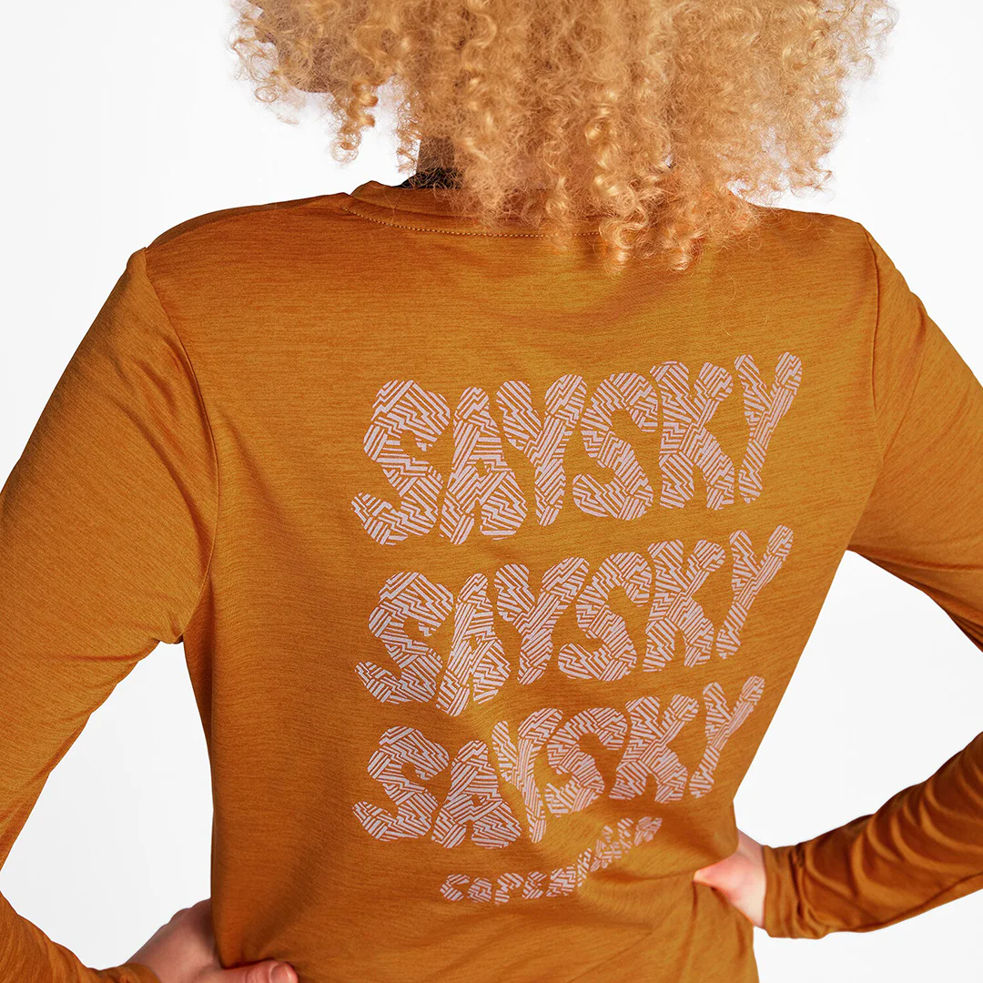 Saysky Women's Reflective Logo Pace Long Sleeve "Orange" - Image 5
