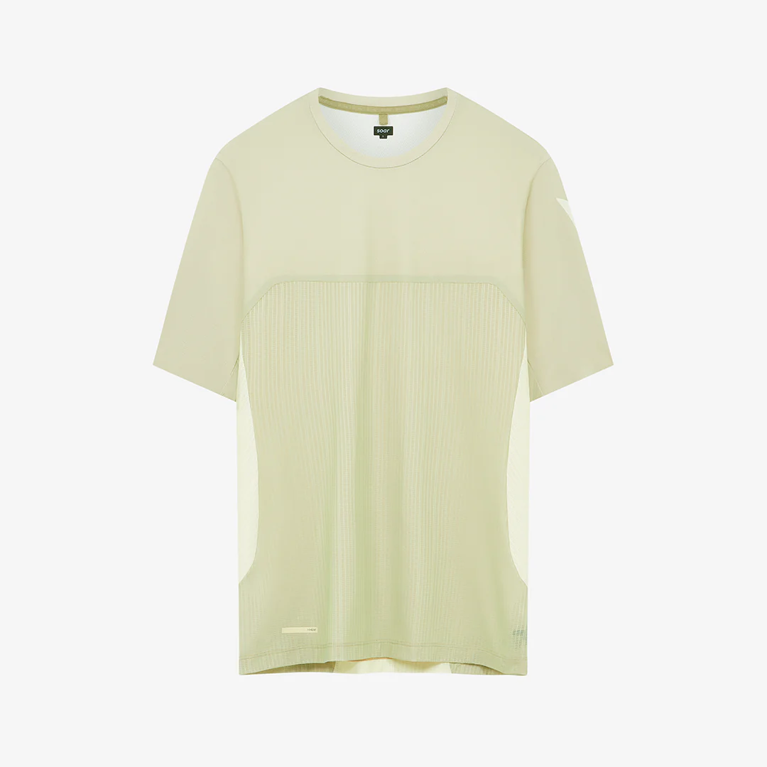 Soar Men's Hot Weather Tee "Warm Grey/Yellow"