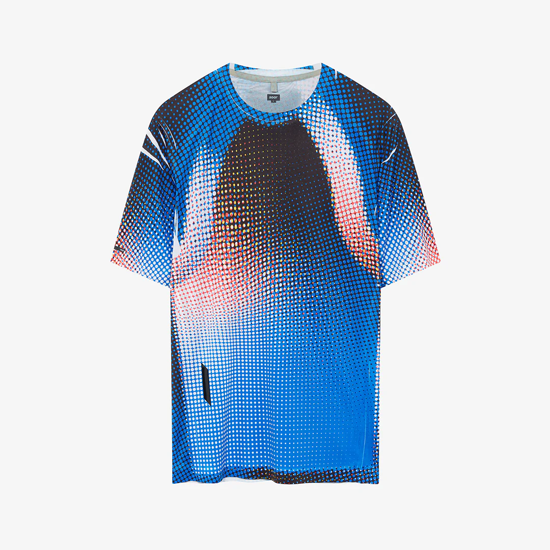 Soar Men's Printed Tech Tee "Blue/Black Dots"
