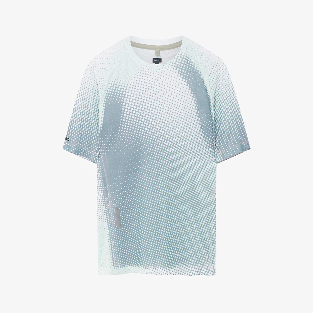 Soar Men's Printed Tech Tee "Grey/Sage Dots"